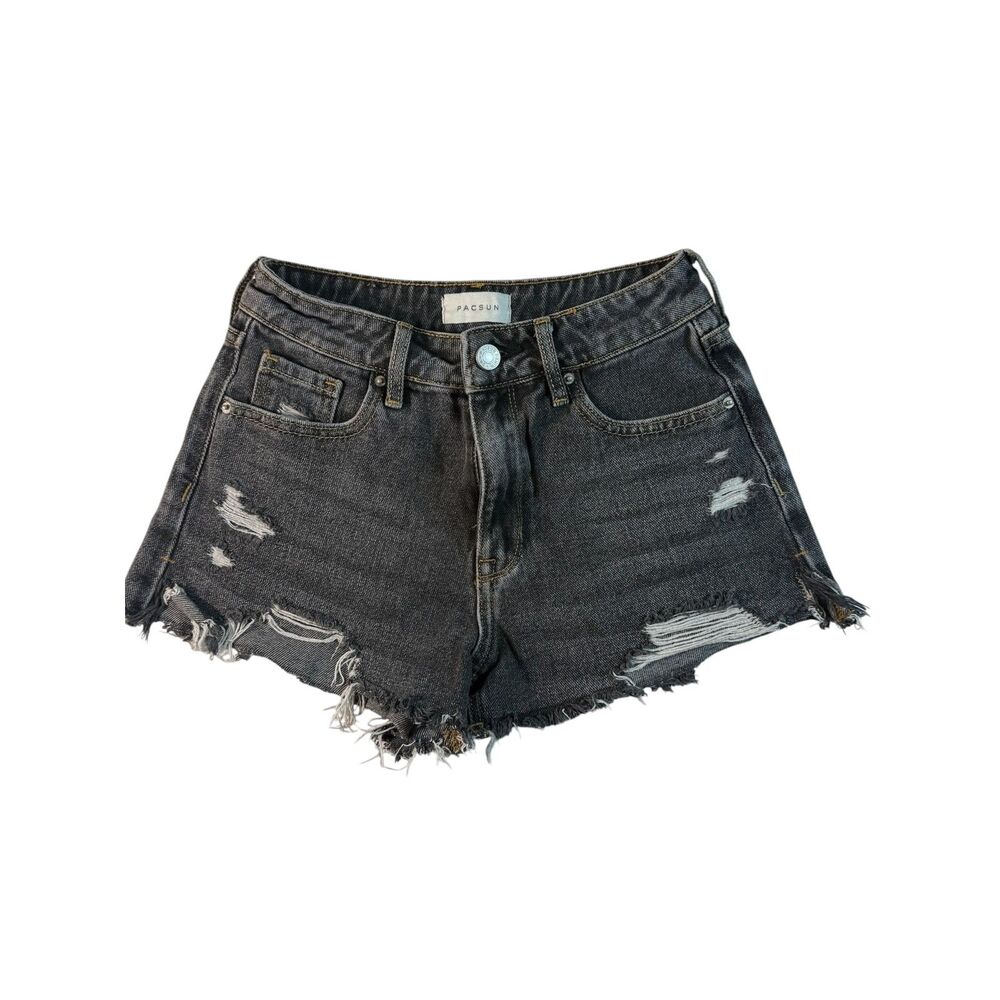 PacSun Black Cut Off High Rise Festival Shorts size 23